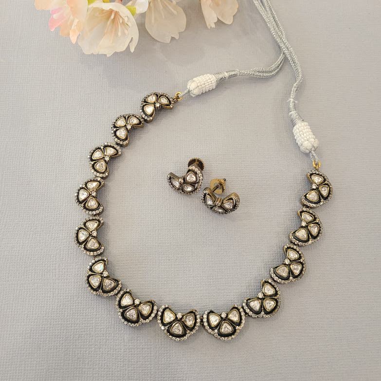 Premium Moissanite Necklace Set (V. Gold)