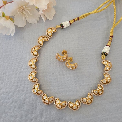 [MA8552] Premium Moissanite Necklace Set (Gold)