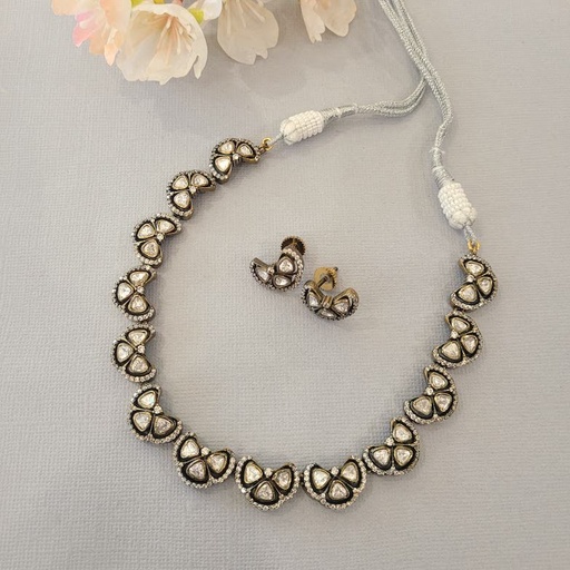 [MA8554] Premium Moissanite Necklace Set (V. Gold)