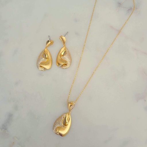 [MB06200] Gold Contemp. Pendant Set